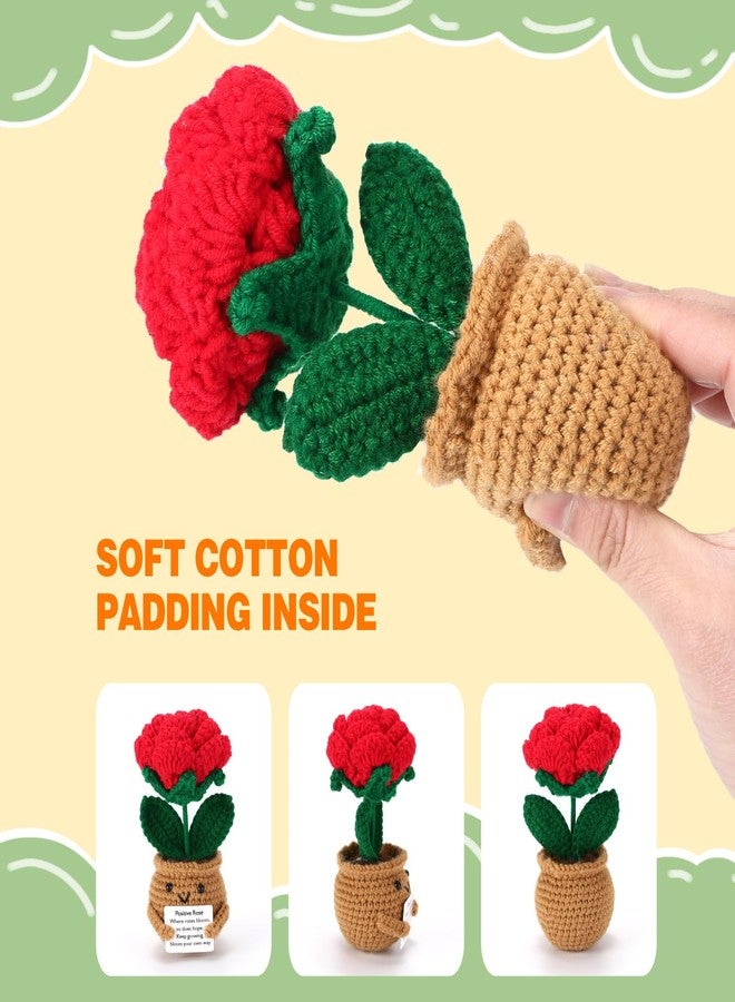 Rovyfota Mini Cute Positive Ross Doll Crochet Thank You Crochet Gift Teacher Appreciation Gift Christmas, Birthday Best Friend,Teacher, Sister, Mom Gifts (Rose) - Image 4