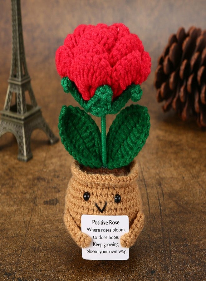 Rovyfota Mini Cute Positive Ross Doll Crochet Thank You Crochet Gift Teacher Appreciation Gift Christmas, Birthday Best Friend,Teacher, Sister, Mom Gifts (Rose) - Image 1