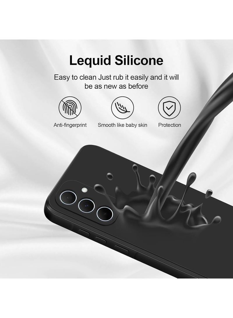 Denx Silicone Case for Samsung Galaxy A35, Soft Silicone Slim Case Light weight, Shockproof Cover, Anti fingerprint Case, Designed For Samsung Galaxy A35 (Black) - Image 2