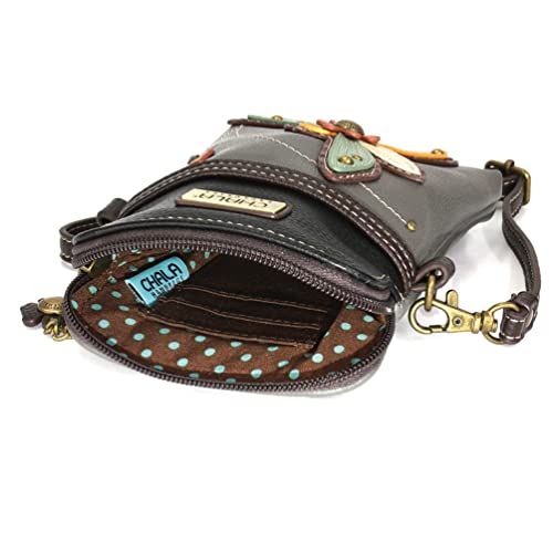 CHALA Crossbody Cell Phone Purse-Women Canvas Multicolor Handbag with Adjustable Strap - Special Edition - Dragonfly - gray - Image 3
