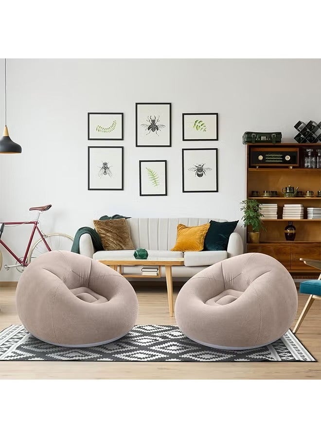 Generic Bean Bag Chair, Foldable Flocking Inflatable Sofa, Outdoor Living Room Ultra Soft Lazy Sofa Couch Bean Bag Chair for Kids and Adults (Blue)  - Image 4