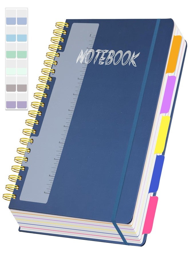 Ouzoustate 5 Subject Notebook College Ruled, 300 Pages Hardcover Spiral Notebook with Removable Dividers Tabs , 8.5" x 11" Large A4 Lined Journal Notebooks for Work School Note Taking 100GSM Thick - Image 1