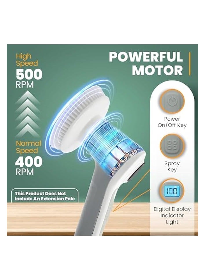 erorex Electric Spin Scrubber Cleaning Brush with 6 Replaceable Brush Heads, Rechargeable Cordless Power Scrubber with Auto Detergent Dispenser with 2 Adjustable Mode for Kitchen, Kitchen, Bathroom, Bathtub - Image 4