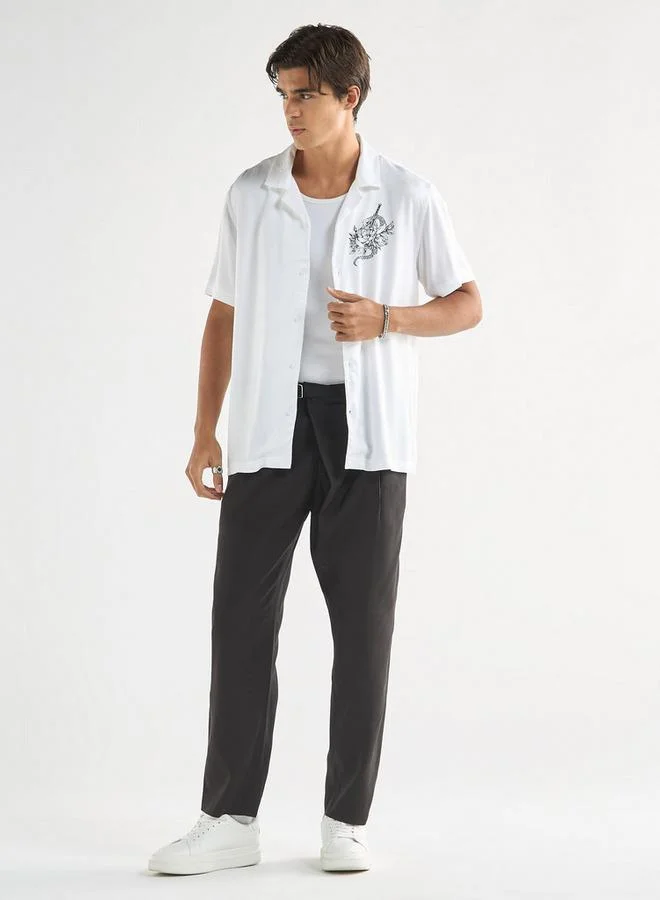 Splash FAV Solid Relaxed Fit Trousers with Flexi Waist and Pockets