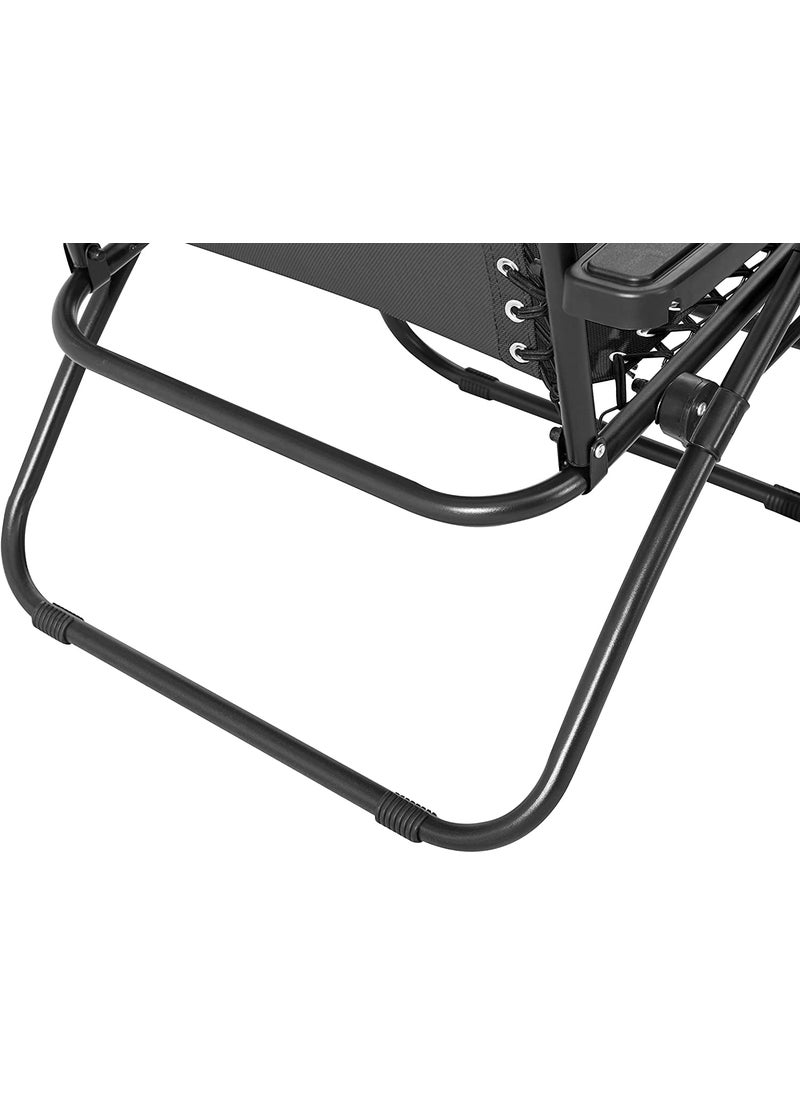 ginoya brothers ginoya brothers Garden Chair Sun Lounger Reclining Chair with Headrest Zero Gravity Recliner Chairs Foldable Leisure Chair for Outdoor Camping Beach Patio Charcoal Black  - Image 4