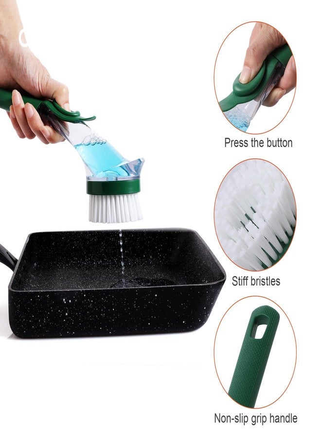 CLEANHOME مجموعة أدوات تنظيف المطبخ من كلين هوم - مجموعة مكونة من 3 قطع من فرشاة تنظيف الأطباق مع 10 قطع من إسفنجات التنظيف غير القابلة للخدش، وفرشاة الزجاجات، وفرشاة الأواني، آمنة للاستخدام على أدوات الطهي والحمام والأسطح غير اللاصقة - Image 5