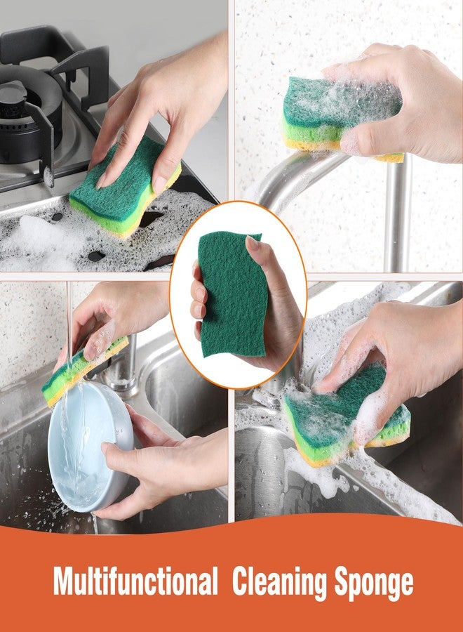 CLEANHOME مجموعة أدوات تنظيف المطبخ من كلين هوم - مجموعة مكونة من 3 قطع من فرشاة تنظيف الأطباق مع 10 قطع من إسفنجات التنظيف غير القابلة للخدش، وفرشاة الزجاجات، وفرشاة الأواني، آمنة للاستخدام على أدوات الطهي والحمام والأسطح غير اللاصقة - Image 3