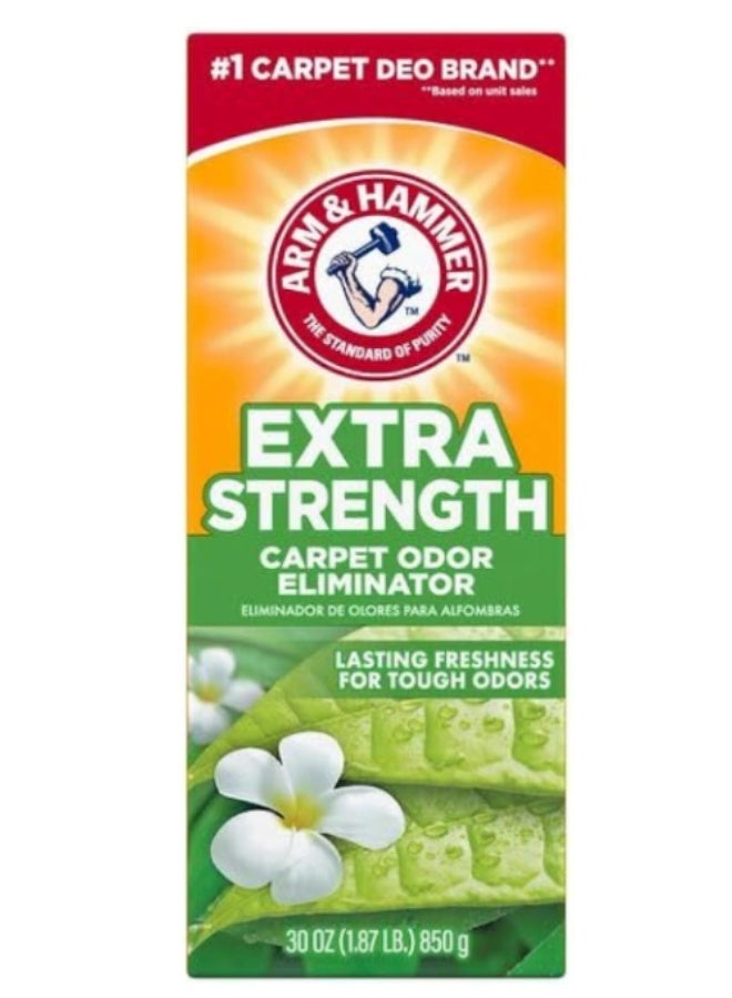 Arm & Hammer Extra Strength Carpet Odor Eliminator Powder, 30 oz (850g) | Premium Fresh Scent Deodorizer with Baking Soda for Home, Pets, and Car Carpeting - Image 1