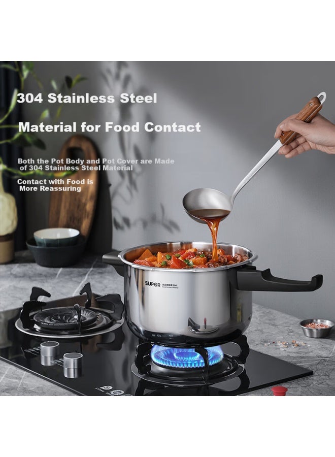 Supor Pressure Cooker, 304 Stainless Steel, 7l Capacity, Compatible With Gas And Induction Stoves, Ey243fbw2 - Image 3