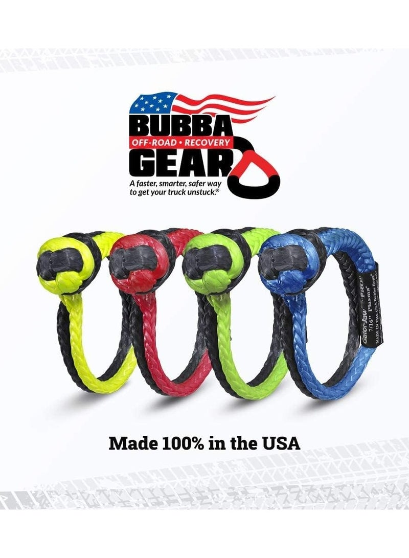 Bubba Rope 176745-PROBB Heavy Duty 7/16" Synthetic Soft Shackle Gator Jaw PRO Breaking Strength of 52300 lb with UHMPE Plasma in Blue and Black, Accessory Ideal for Recovery and Towing Stuck Vehicle - Image 4