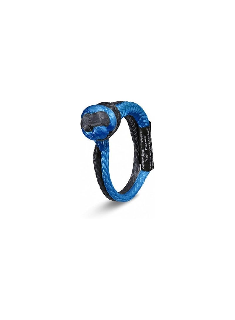 Bubba Rope 176745-PROBB Heavy Duty 7/16" Synthetic Soft Shackle Gator Jaw PRO Breaking Strength of 52300 lb with UHMPE Plasma in Blue and Black, Accessory Ideal for Recovery and Towing Stuck Vehicle - Image 1