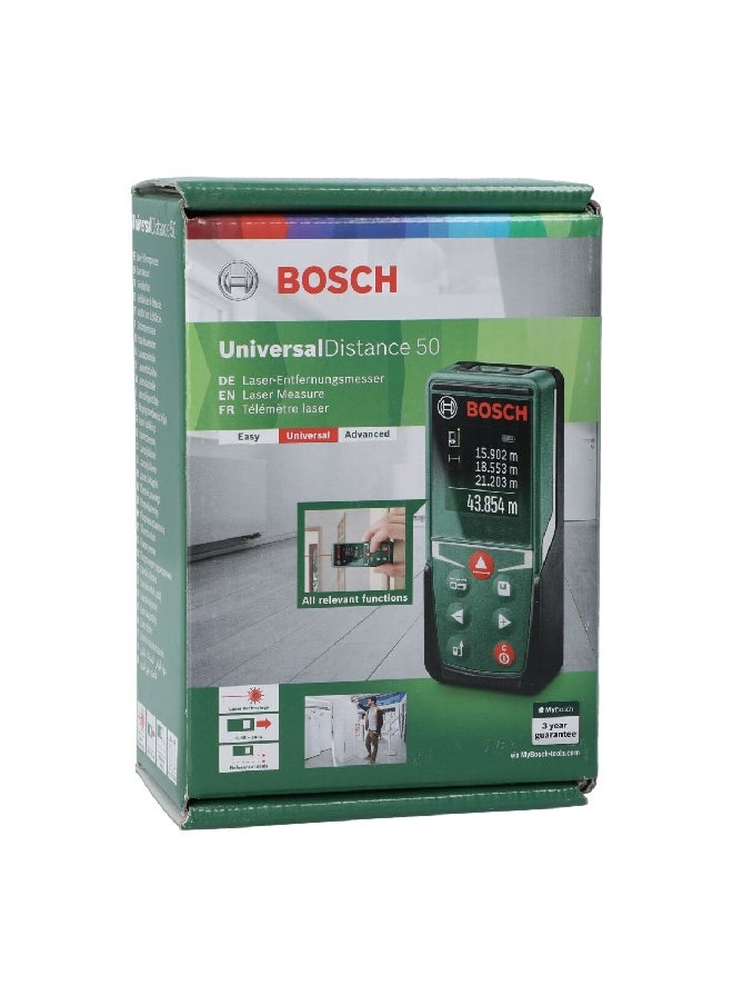 BOSCH Universal Distance 50 Laser Measurer 74 x 116 x 171 mm JE0 603 672 800  - Image 1