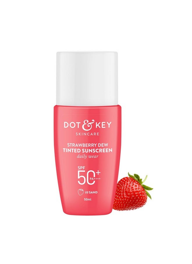 Dot & Key Strawberry Dew Tinted Sunscreen Spf 50+ Pa++++ 03 Sand Protection Against Uaub Broad Spectrum Water & Sweat Resistant For All Skin Types 50Ml  - Image 1