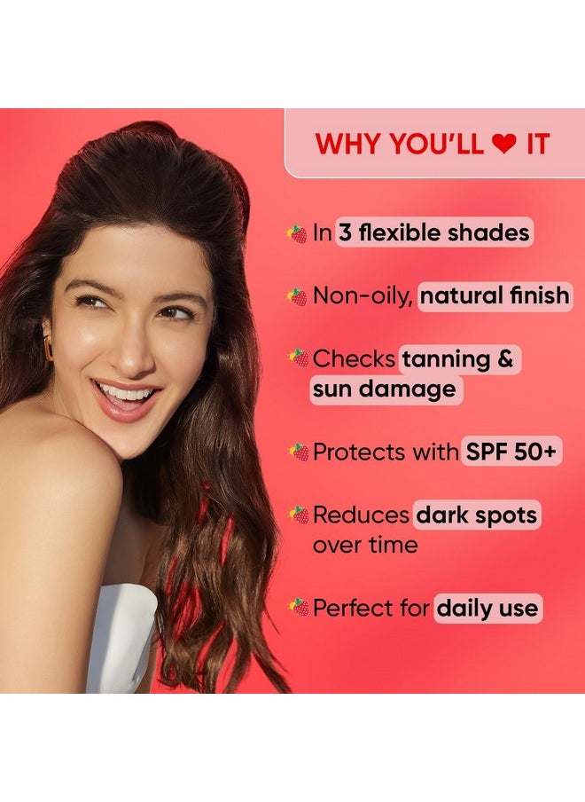 Dot & Key Strawberry Dew Tinted Sunscreen Spf 50+ Pa++++ 03 Sand Protection Against Uaub Broad Spectrum Water & Sweat Resistant For All Skin Types 50Ml  - Image 5