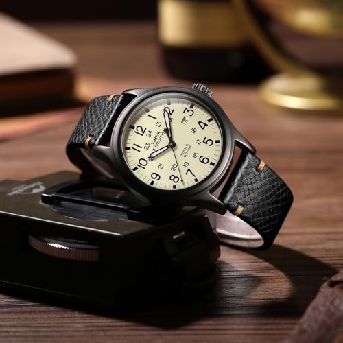 Getalia Italian Leather Watch Band | Tuscany Vegetable-Tanned Full Grain Calfskin Palm Grain Strap for Men Women | Quick Release | Folding Clasp | 18mm 19mm 20mm 21mm 22mm Soft (Black：Width-20mm) - Image 2