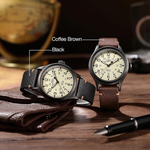 Getalia Italian Leather Watch Band | Tuscany Vegetable-Tanned Full Grain Calfskin Palm Grain Strap for Men Women | Quick Release | Folding Clasp | 18mm 19mm 20mm 21mm 22mm Soft (Black：Width-20mm) - Image 5
