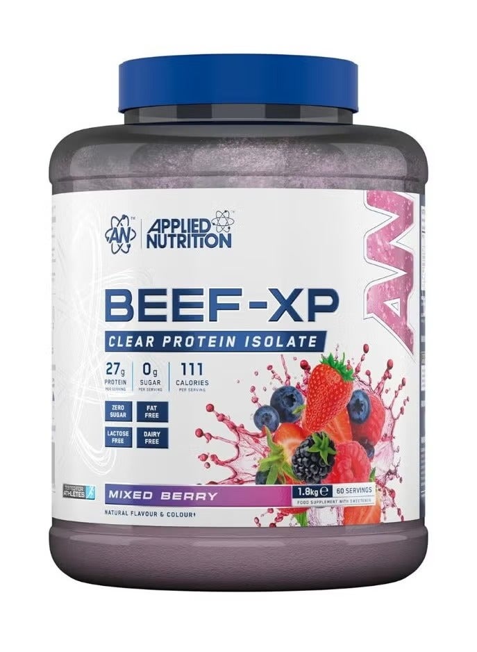 Applied Nutrition BEEF-XP Clear Beef Protein Isolate, Mixed Berry Flavour, 60 Servings, Zero Fat & Sugar Hydrolysed Protein Formula - Image 1