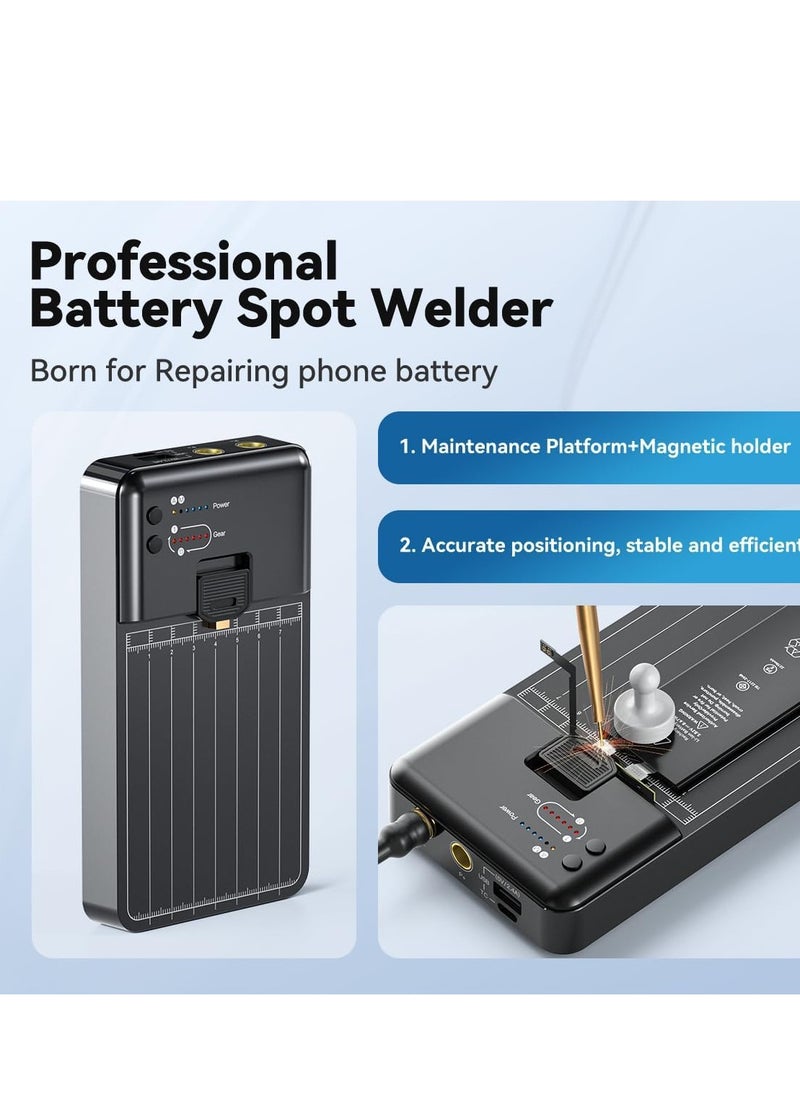 SYOSI - Spot Welder, DIY Battery with Precision Operation Platform, Support Automatic/Manual Mode,11 Adjustable Professional Repair Mobile Phone for Nickel Strip Welding Making - Image 1