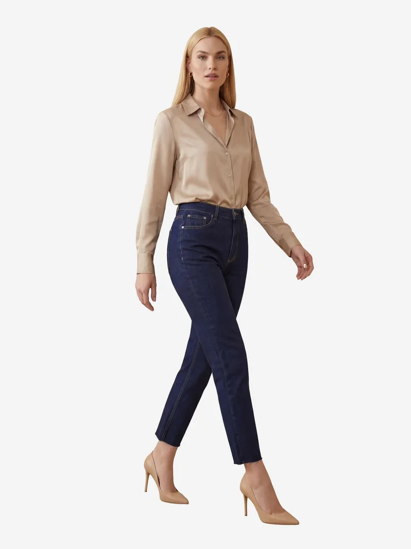 MY FASHION MY FASHION High Waist Skinny Leg Denim Pants