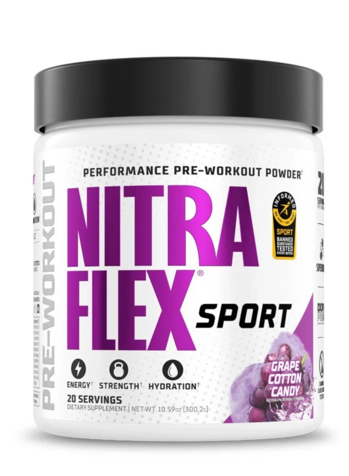 GAT SPORT Nitraflex Sport Pre workout Grape Cotten Candy 20 Servings