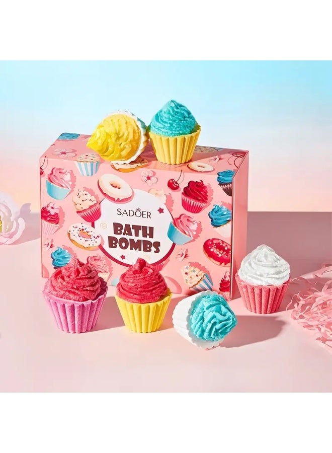 SADOER 6pcs x100g Ice Cream Bath Bombs, Handmade with Rich Foam, Perfect Gift for Birthday, Christmas, Valentine's, Mother'S Day - Suitable for Normal Skin - Image 1