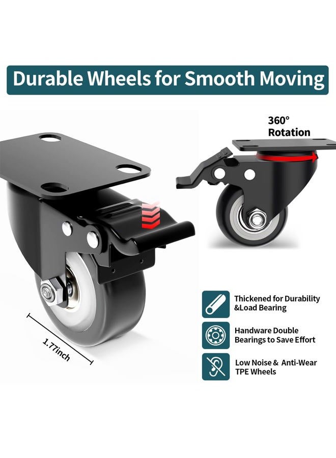 VDHU Folding Hand Truck,VDHU Heavy Duty Luggage Cart 550lbs Load-Bearing with 4 Wheels& Brakes &Extendable Base Plate,Dolly Cart with Solid Construction for Travel,Moving,Shopping,Office Use,Black - Image 4