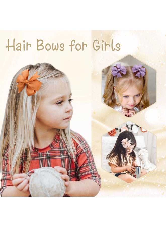 24 قطعة من فيونكات الشعر للبنات، مقاس 3 بوصات، مشابك شعر للأطفال من شريط الحرير الخشن، إكسسوارات شعر للأطفال الصغار مع فيونكة على شكل مشبك تمساح للأطفال الصغار - Image 4