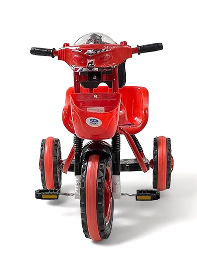 AL BADER - Kids Balance Bike Kids Tricycles for 2-6 Years, Three Wheel Tricycle For Toddlers with Two Seats for 2 Children, 3 Wheel Baby Bicycle With Basket, Toddlers Trike With Music and Lights, Red " - Image 1