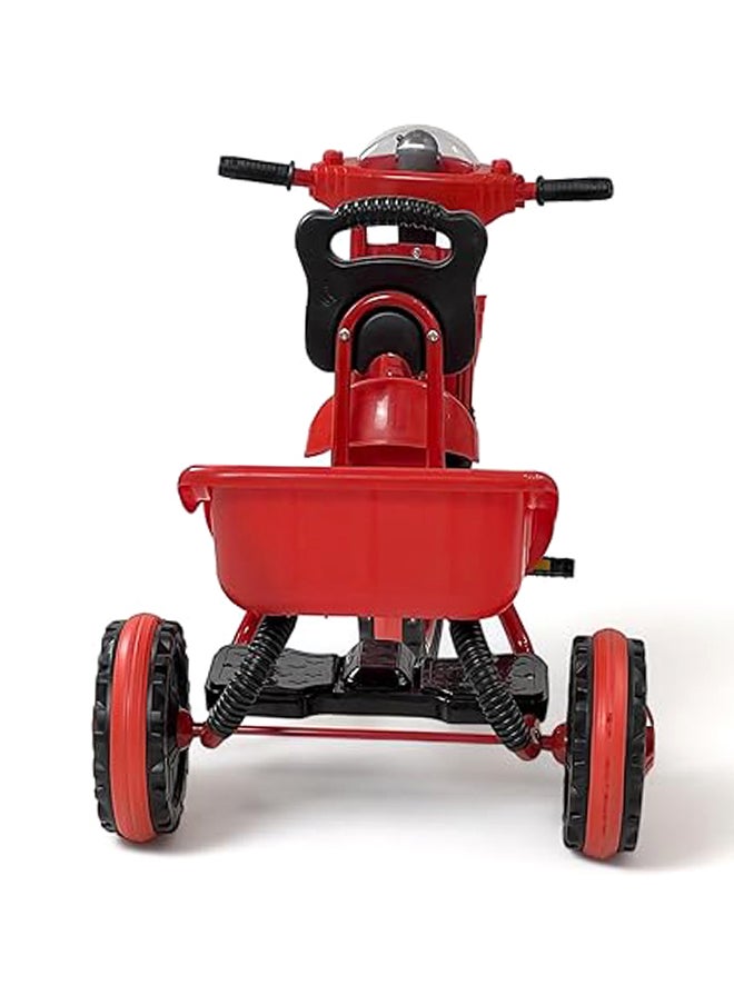 AL BADER - Kids Balance Bike Kids Tricycles for 2-6 Years, Three Wheel Tricycle For Toddlers with Two Seats for 2 Children, 3 Wheel Baby Bicycle With Basket, Toddlers Trike With Music and Lights, Red " - Image 1