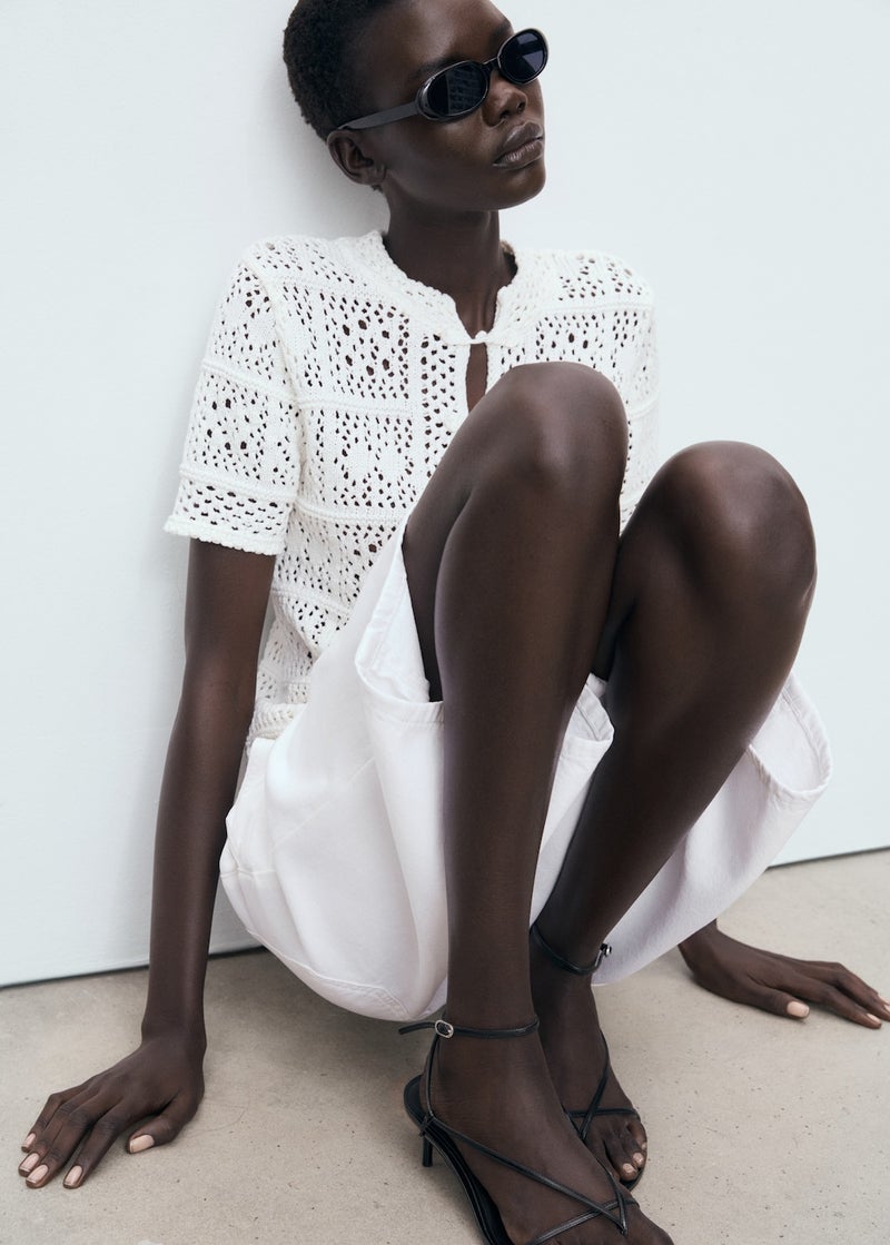 MANGO Short-Sleeved Crochet Cardigan  - Image 5