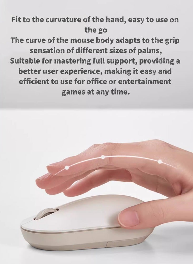 Wireless Mouse Computer Office Portable Male and Female Home Game Mouse Milk tea white - Image 4