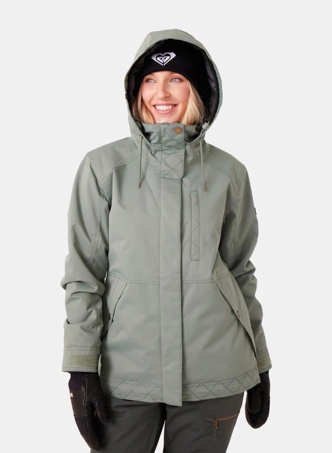 Roxy Women's Standard Billie 10K Waterproof Snow Jacket, Tailored Fit, PFAS-Free, Insulated, Sea Spray - Image 2