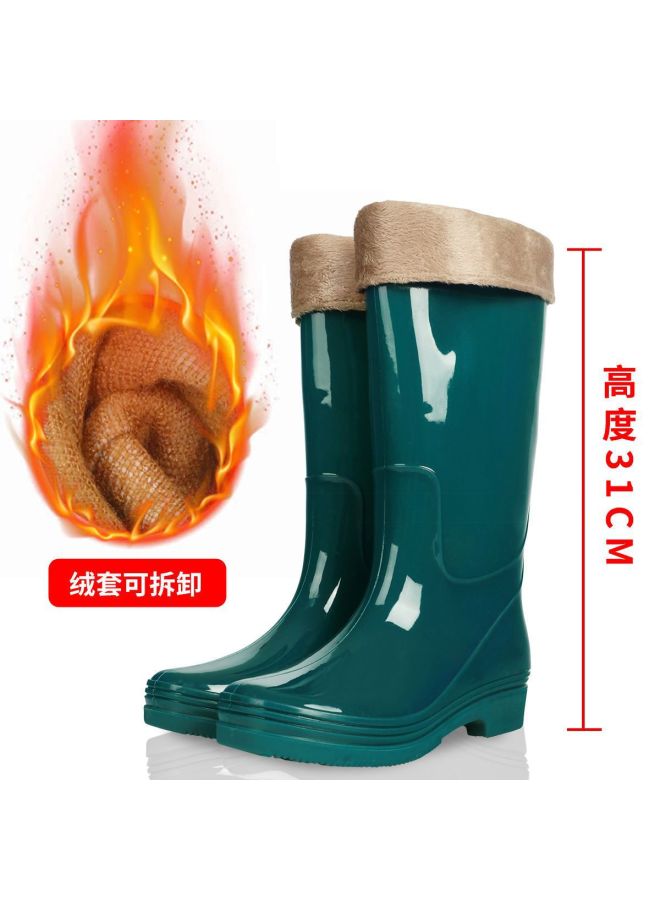 Mid-calf Waterproof Shoes Rain Boots Rain Boots Water Boots Plastic Jelly Non-lining Rubber Shoes Overshoes Adult Korean Style Kitchen Non-slip