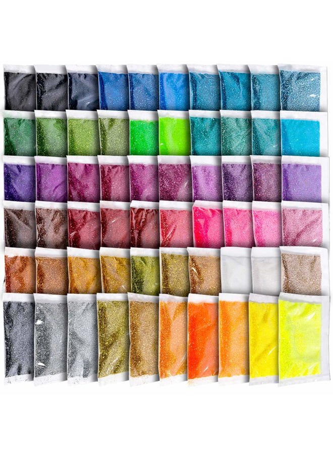 YGDZ Fine Glitter for Resin, 60 Colors 300g Assorted Craft Glitter Packs for Epoxy Resin, Nails, Slime, Tumblers, Body, Face, Eyeshadow, 5g Each Bag - Image 1