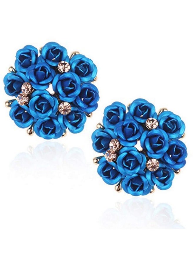 YouBella YouBella Jewellery Stylish Gold Plated Floral Necklace Jewellery Set with Earrings and Ring for Women and Girls (Blue)  - Image 5