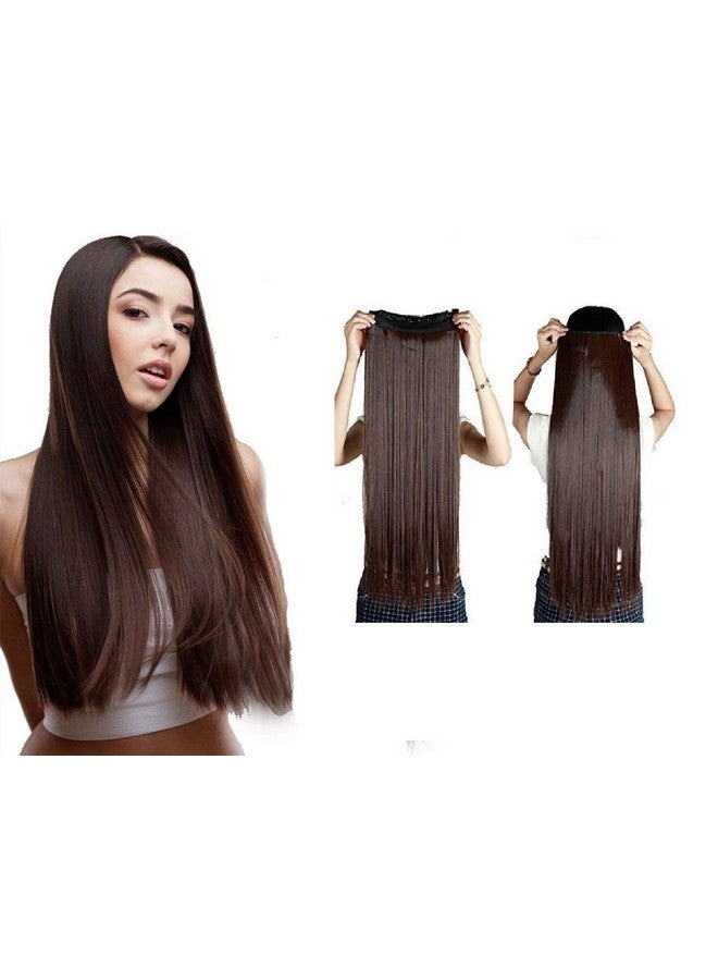 Ceuta Hair Extensions And Wigs Women'S 5 Clip Hair Extension (Brown, 24 Inch) - Image 2