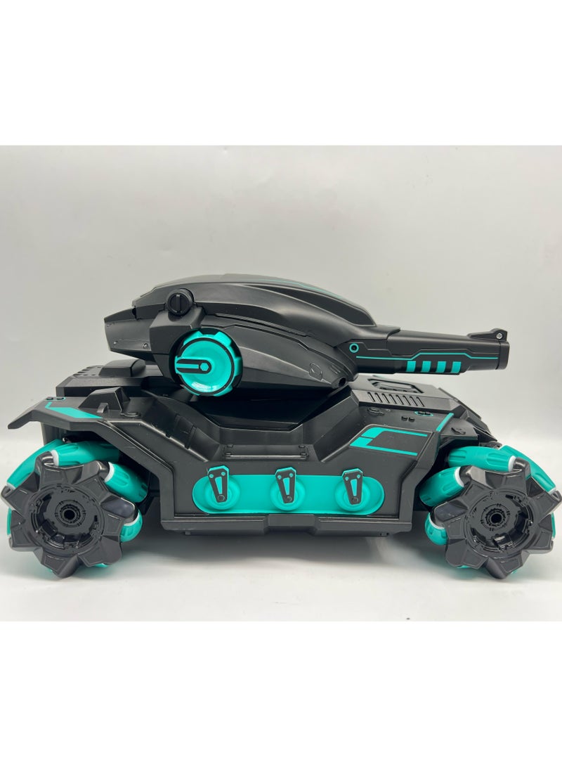 HENGDE 1:12 Scale Remote Control Water Bead Tank Car Toy 2.4G Watch Controlled RC Stunt Car with Drift 360 Degree Rotation Multiplayer Battle Toy for Kids Boys Girls Gift - Image 3