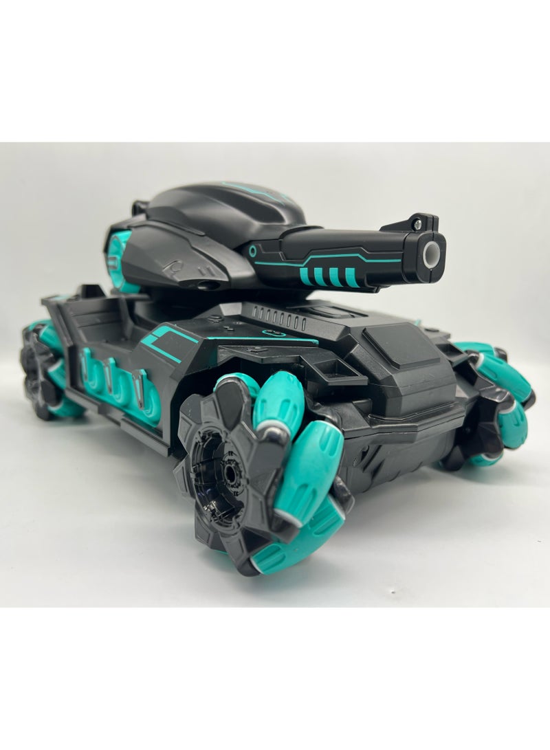 HENGDE 1:12 Scale Remote Control Water Bead Tank Car Toy 2.4G Watch Controlled RC Stunt Car with Drift 360 Degree Rotation Multiplayer Battle Toy for Kids Boys Girls Gift - Image 2