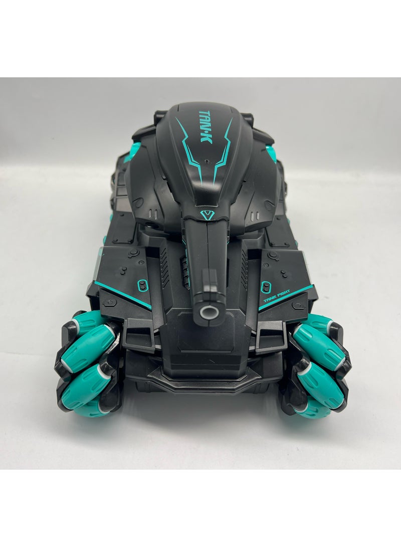 HENGDE 1:12 Scale Remote Control Water Bead Tank Car Toy 2.4G Watch Controlled RC Stunt Car with Drift 360 Degree Rotation Multiplayer Battle Toy for Kids Boys Girls Gift - Image 4