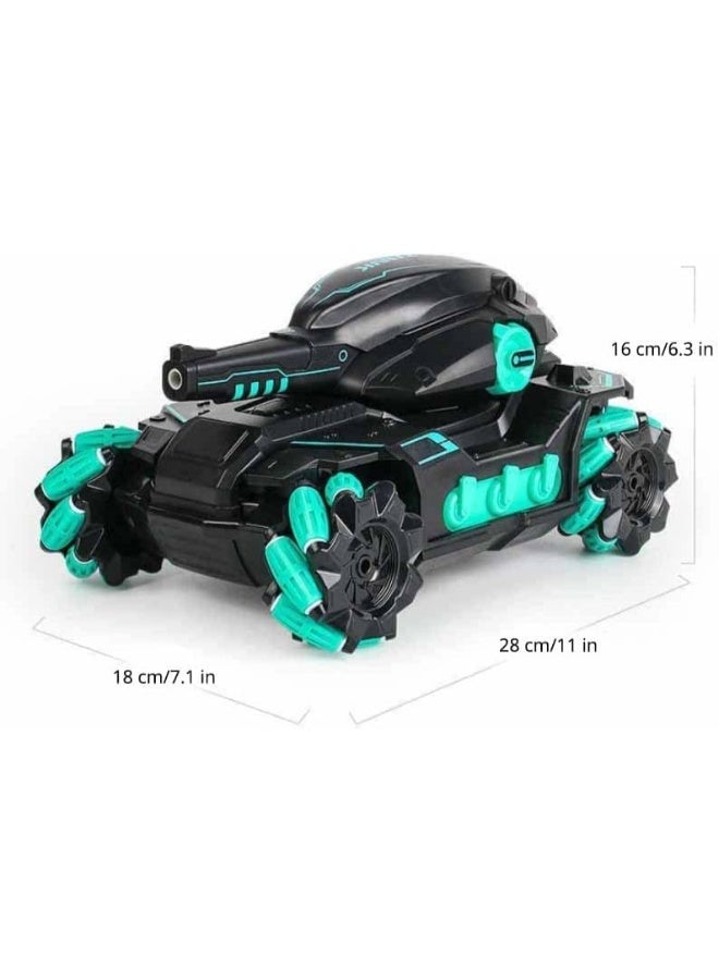 HENGDE 1:12 Scale Remote Control Water Bead Tank Car Toy 2.4G Watch Controlled RC Stunt Car with Drift 360 Degree Rotation Multiplayer Battle Toy for Kids Boys Girls Gift - Image 5