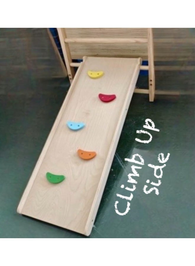 Indoor Playground 9-in-1 With a Swedish ladder, Adjustable Pull-up Bar, Rock Climbing Wall, Rope Climbing, Rope Ladder, Swing, Gymnastic Rings, Inclined Climbing, Slide - Image 4