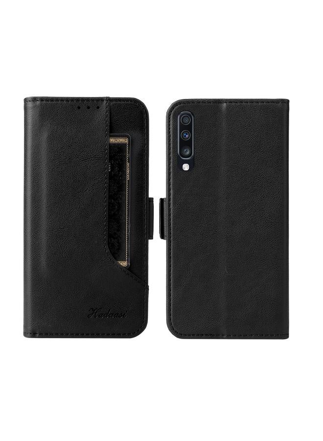 S-TOP Case For Samsung Galaxy A50 Dual Buckle Card Wallet Calf Leather Phone Case - Image 1