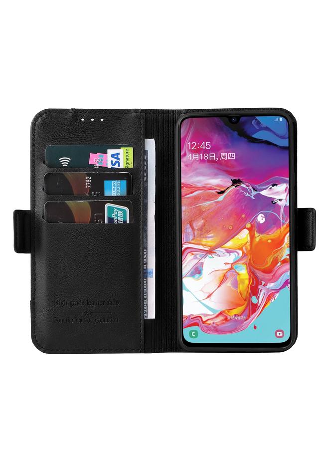 S-TOP Case For Samsung Galaxy A50 Dual Buckle Card Wallet Calf Leather Phone Case - Image 4