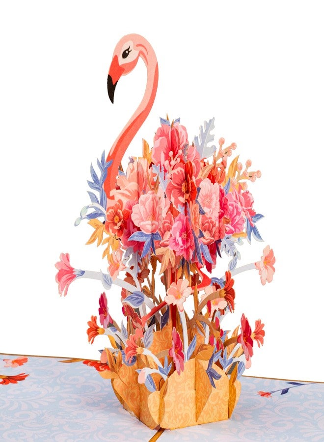 Paper Love Frndly by Paper Love, 3D Floral Flamingo Pop Up Card, Gift for Birthday, Wedding, Anniversary, Thank You, Get Well, All Occasion - Handcrafted 100% Recycled and Eco-Friendly, 8" x 6" Cover - Includes Envelope and Note Tag - Image 1