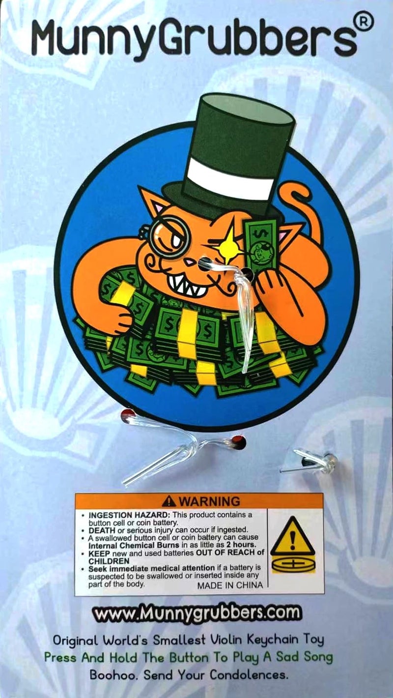 MunnyGrubbers - Original World's Smallest Violin Toy Keychain With Playable Sad Music - Mini Tiny Violin Keychain with Sound - Meme - Novelty - Funny - Joke - Gift - (WSV-V1-1P) - Image 3