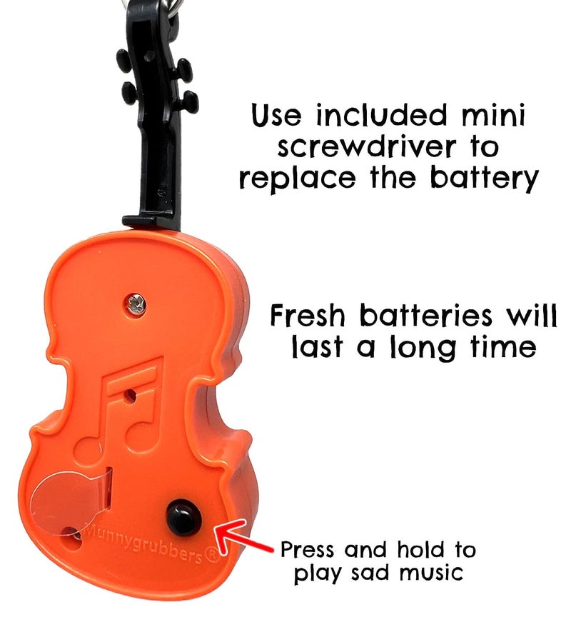 MunnyGrubbers - Original World's Smallest Violin Toy Keychain With Playable Sad Music - Mini Tiny Violin Keychain with Sound - Meme - Novelty - Funny - Joke - Gift - (WSV-V1-1P) - Image 5