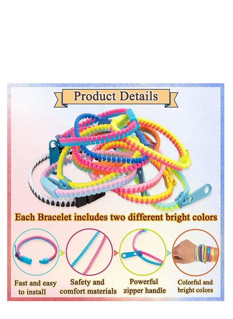 Excefore 30 Pcs 7.5 inch Students Incentives Friendship Zipper Bracelets Birthday Party Favors for Kids Stress Relief Quiet Fidget Toys - Image 5