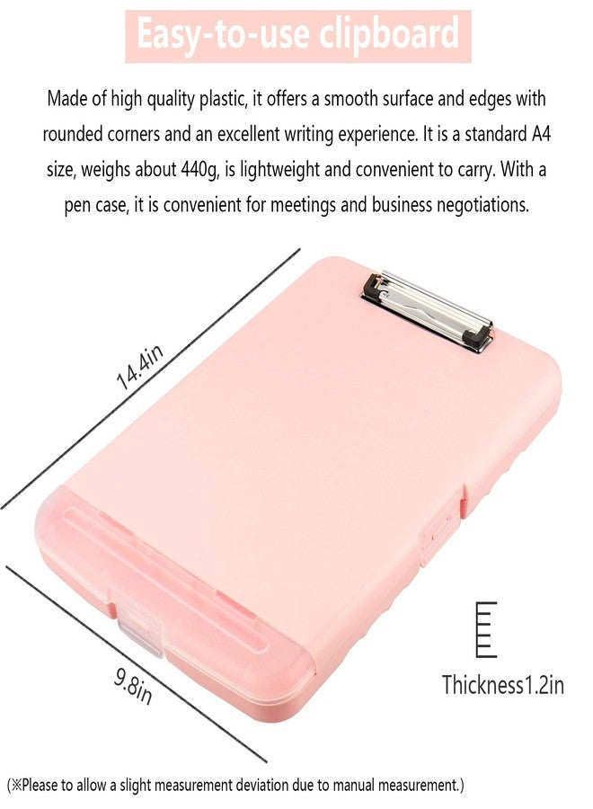 SFLHHDM Plastic Clipboard with Storage, High Capacity Clip Boards 8.5x11 with Storage, Heavy Duty Nursing Clipboard Folder, Cute Clipboards, Letter A4 Size Clipboards with Storage for Teachers, Nurse - Image 4