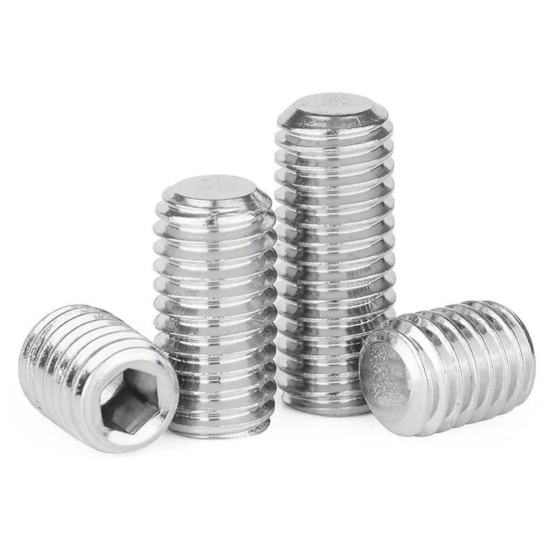 junter Store 30pcs M8-1.0 x 16mm Fine Thread Metric A2 Stainless Steel Flat Point Grub Hex Socket Set Screws Metric DIN913 - Image 3