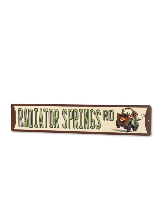 Open Road Brands Disney Pixar Cars Radiator Springs Road Metal Street Sign - Cars Tow Mater Sign for Garage, Kids' Bedroom or Play Room - Image 2